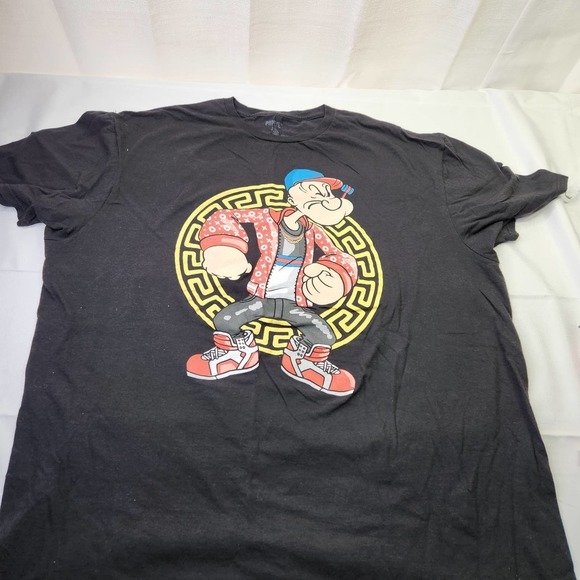 Popeye Other - Popeye 2XL Mens Crew Neck Short Sleeve The Sailor Man Graphic T-Shirt Tee Black